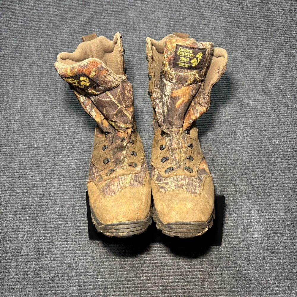 Golden Retriever 4763 Mens 13M Hunting Boots 1000g Thinsulate Camo Leather‎